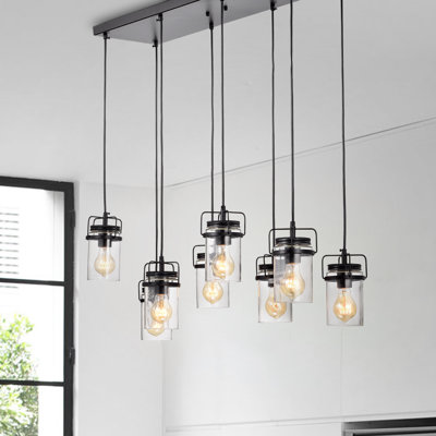 Luminaire suspendu cylindre grappe 8 lumières Donald