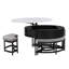 Table basse moderne à plateau relevable avec rangement et 3 repose-pieds gigognes blancs et noirs-2132740881-2132740895