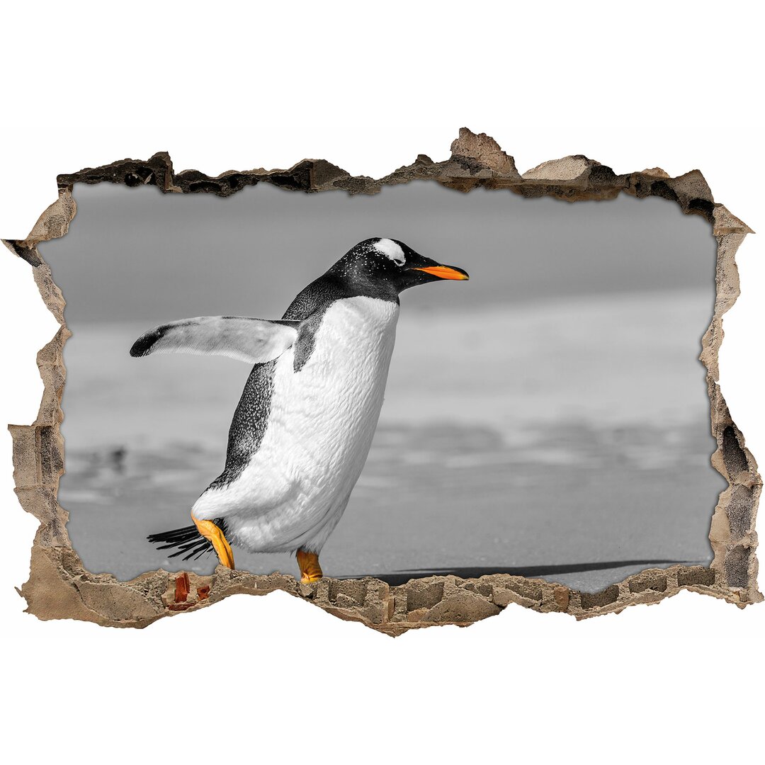 Wandtattoo Watschelnder Pinguin am Strand