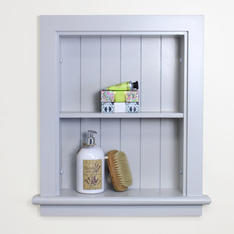 Aiden Recessed Wall Niche by Fox Hollow Furnishings, Black Plain Back