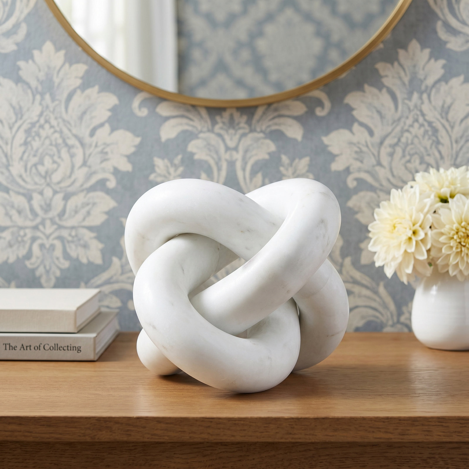Gwennie Genuine Marble Sculpture, Beige