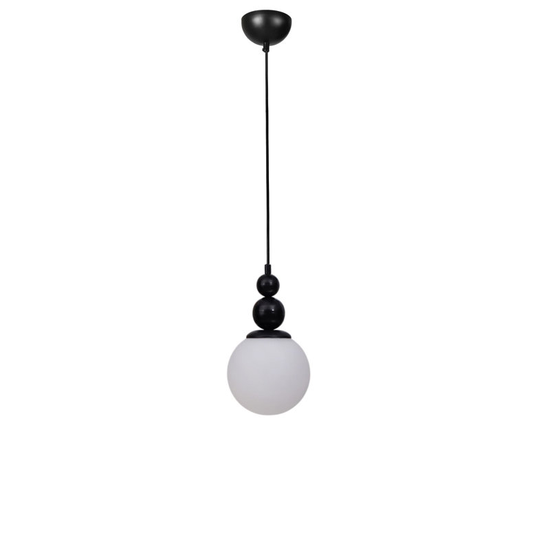 Élégant lustre en métal avec hauteur réglable, finition blanche et noire, 15 x 15 cm | IP20, 1 x douille E27 (40 W maximum) | pour le salon, la salle à manger ou la chambre à coucher | Conception d'éclairage élégante