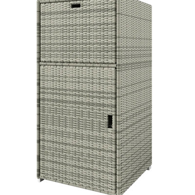 Gray Steel And Pool Storage, Drawer For Face Masks, Patio - Design Outdoor Storage Cabinet With Towel Rack, Hand Woven , 66 Lbs Total Capacity
