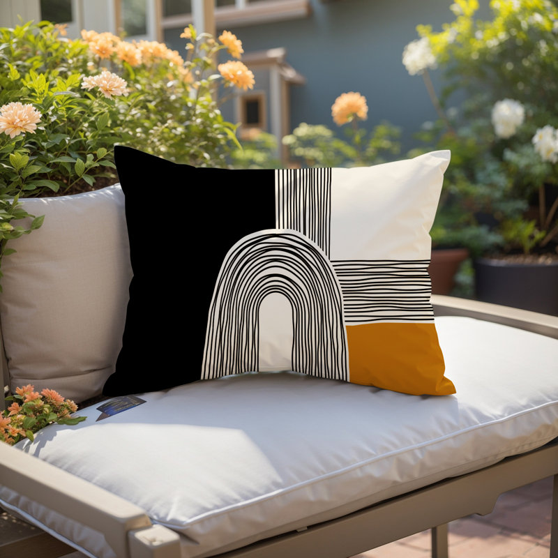 Housse et insert de coussin rectangulaire intérieur / extérieur Cassie, Orange, H 14 po x l 20 po
