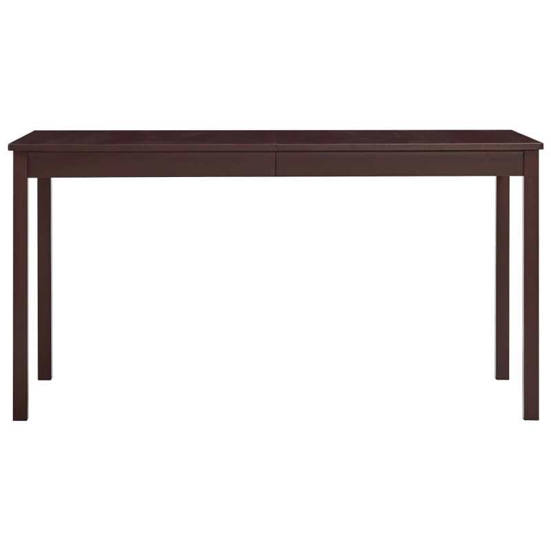 Abana Pine Solid Wood Dining Table, Dark Brown, Dark Brown