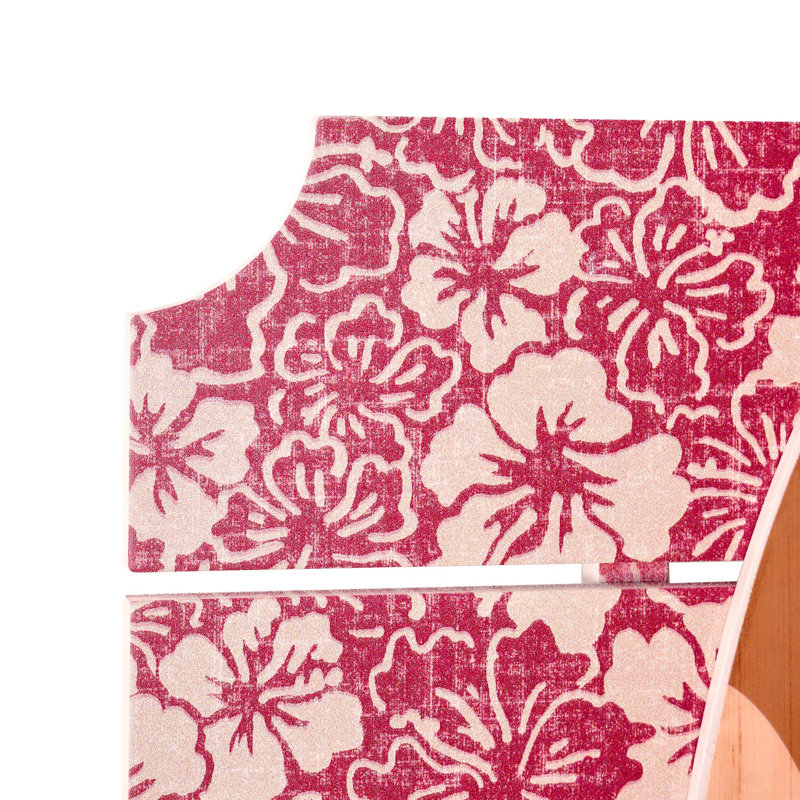 «Kona Coast» par Reyn Spooner, planche de surf rouge Biscus Bounty sur plaque - 14 po x 20 po