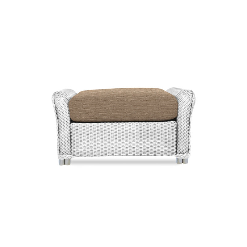 Reflections Outdoor Ottoman, Pewter, Demo Oatmeal