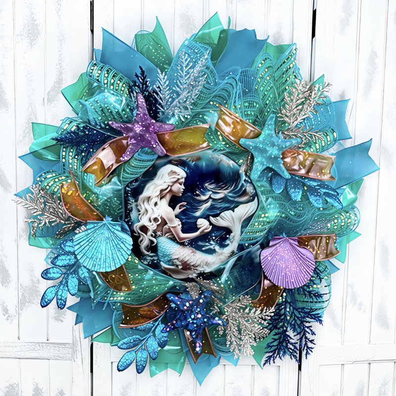 Couronne de sirène en faux vitrail