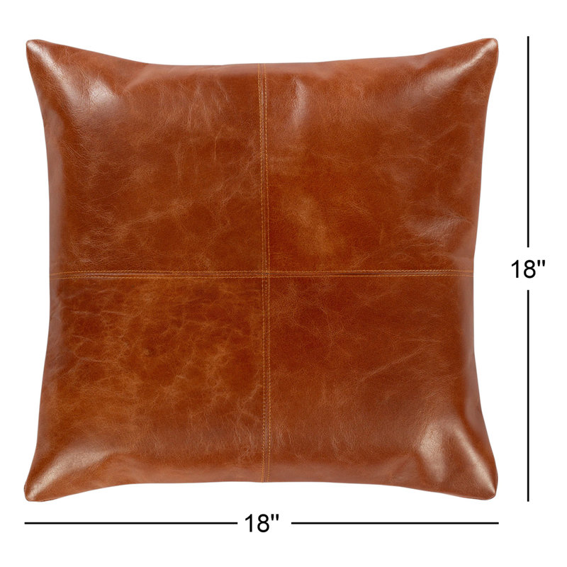 Coussin décoratif en cuir et en suède Emily, Duvet