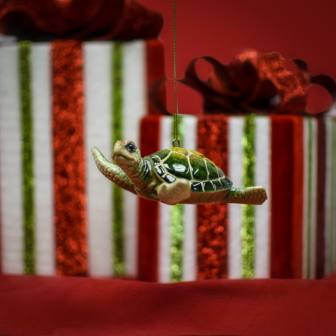 Polyresin Sea Turtle Nautical Hanging Figurine Ornament The Holiday Aisle®