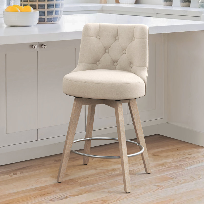 Tabouret de comptoir pivotant 26,7 po Arleine, Blanc