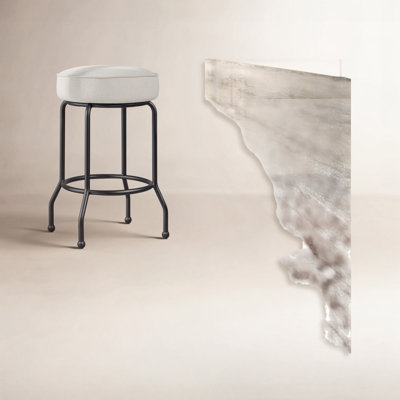 Kelsey Swivel Upholstered Counter Stool with Metal Frame