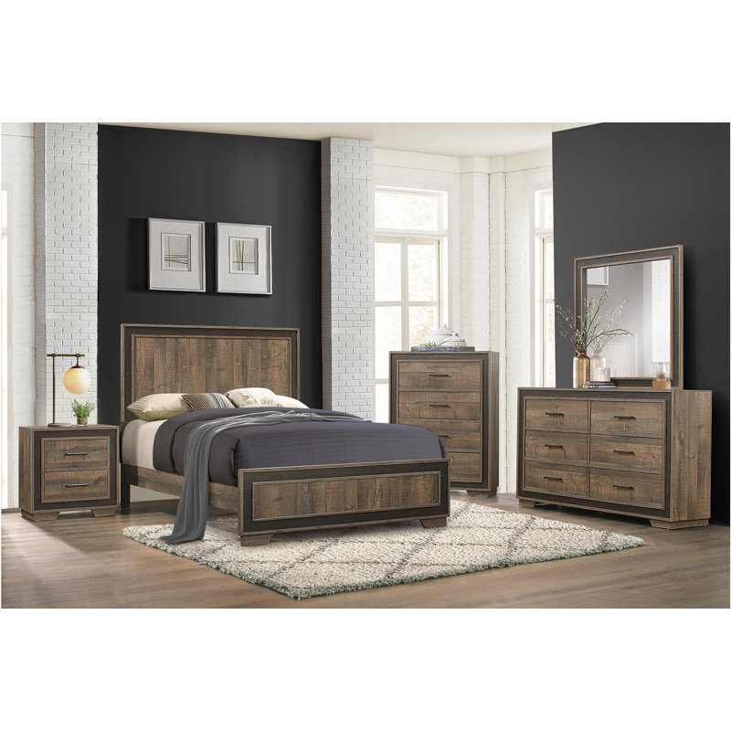 Enajiah Piece Bedroom Set, Queen, 3 Piece: Bed, 2 NightStand