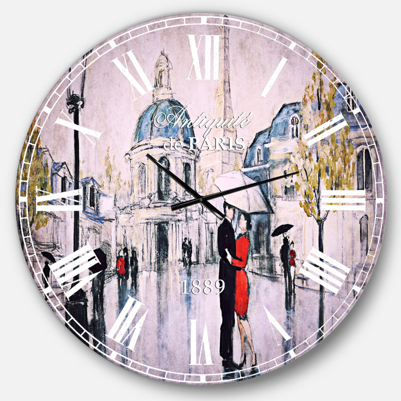 Swigart Love in Paris I - French Country wall clock, Large