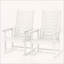 Ensemble de 2 chaises berçantes en PEHD avec design à lattes-1463863458