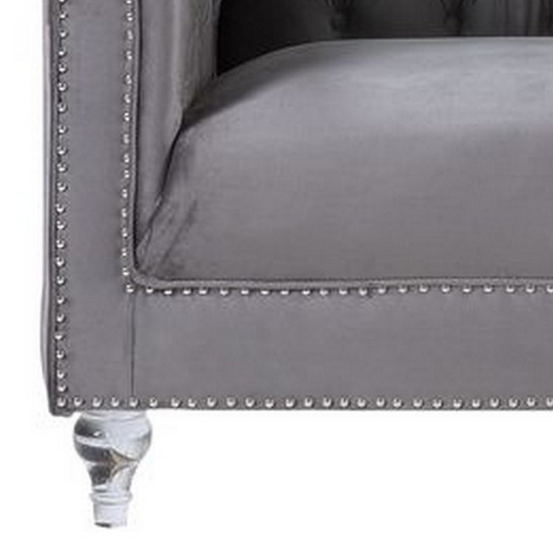 Chaise HeiberoII, Velours gris velours