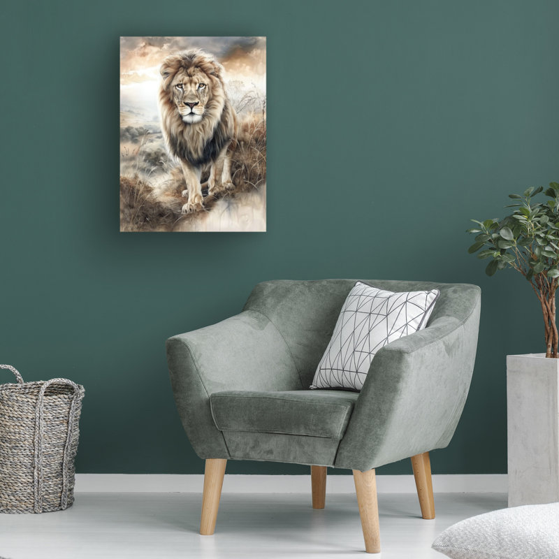 Art sur toile Lion Momart, H 24 po x l 32 po