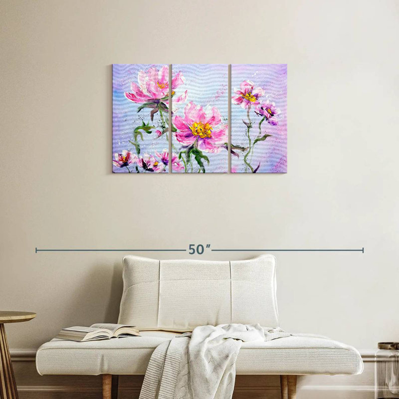 Harnek Pink Flower, 20" H x 33" W