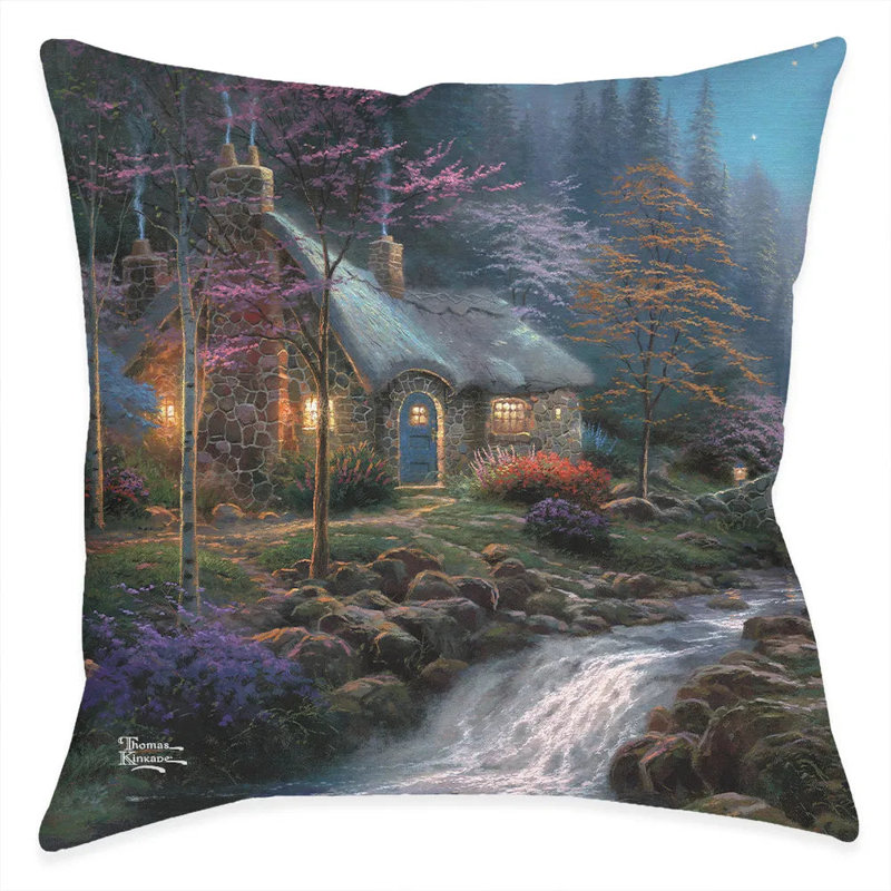 Coussin décoratif Thomas Kinkade Twilight Cottage