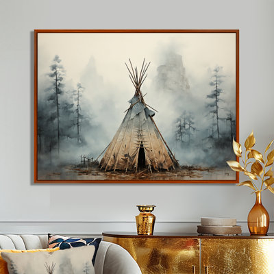 Gray Native play tent. Whispers Of Spirit On Canvas Print - Art Framed Canvas Print