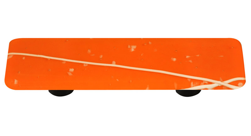 Poignée barre 3 po Mardi Gras, Noir / blanc sur orange