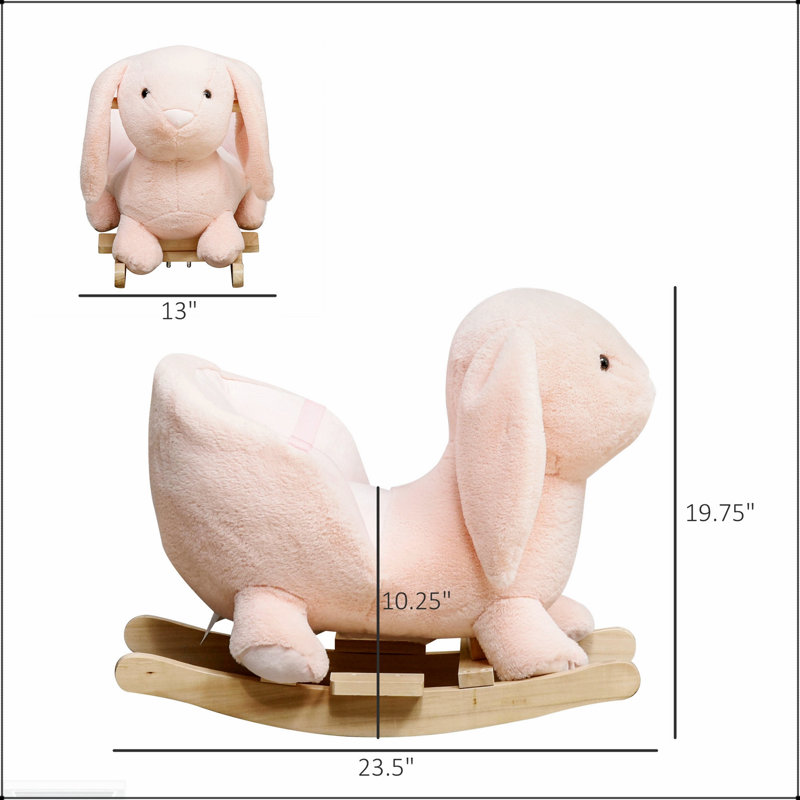 Lapin à bascule, cheval à bascule en bois pour enfants avec effets sonores réalistes et jeu interactif
