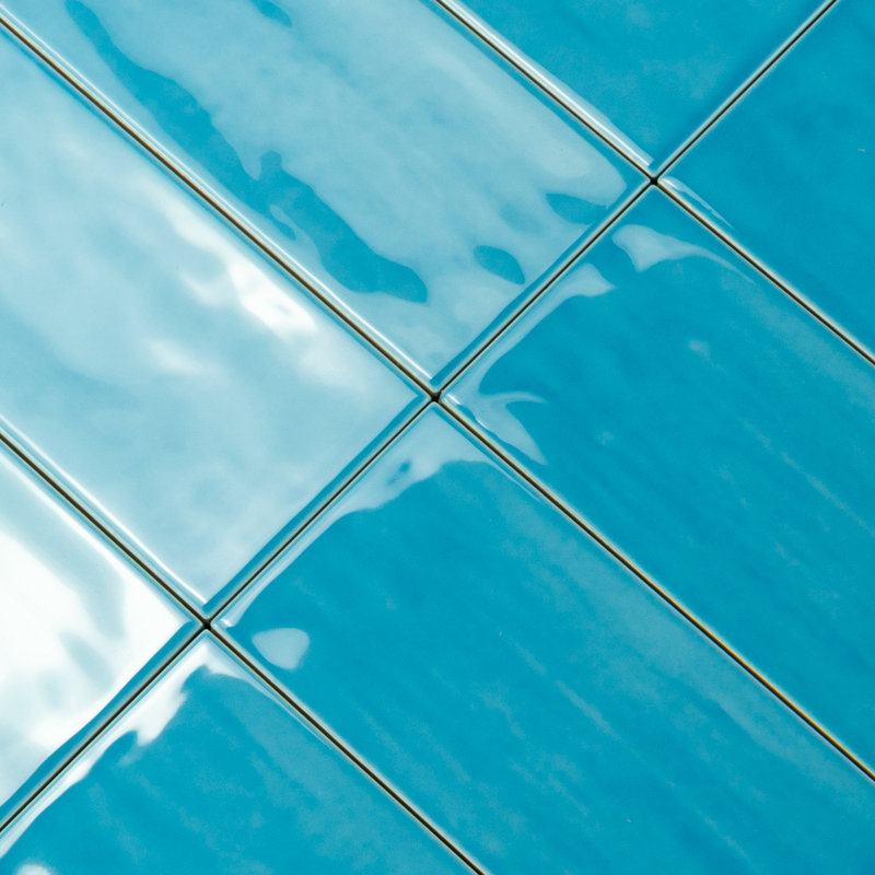 Jade 4" x 8" Subway Wall Tile, Azure Blue 