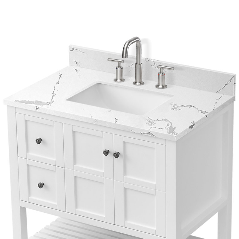 37" Single Bathroom Vanity Top With Sink