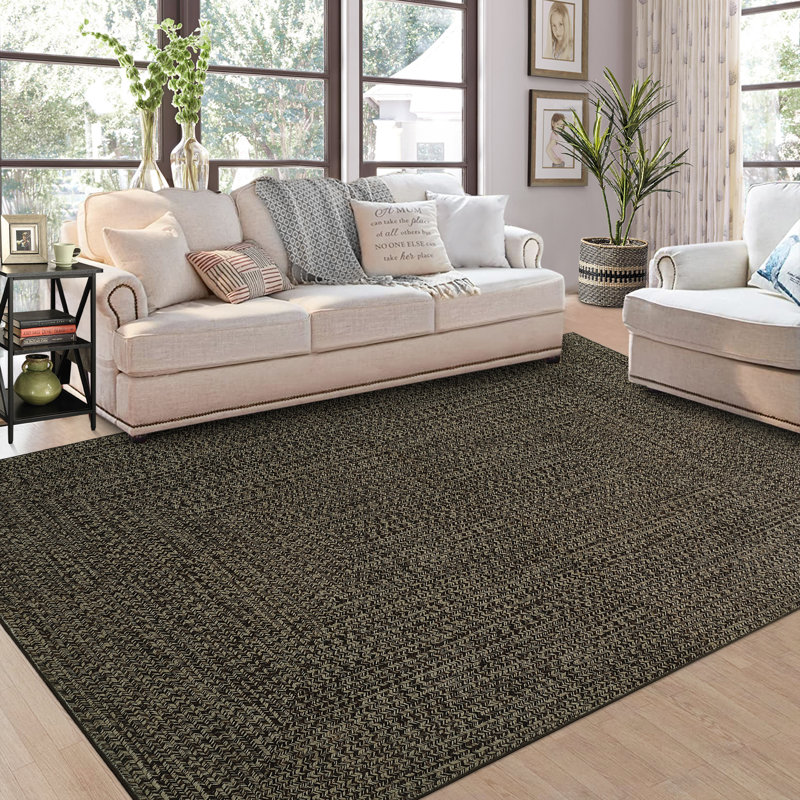 Abstract Washable Area Rug, Tan, Rectangle 120 x 170 cm
