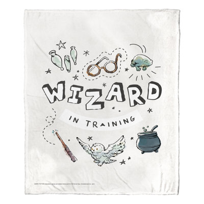 Warner Bros. Harry Potter Wizard In Training Silk Touch Throw Blanket, Fantasy Fandom Throw, 50x60 Inches