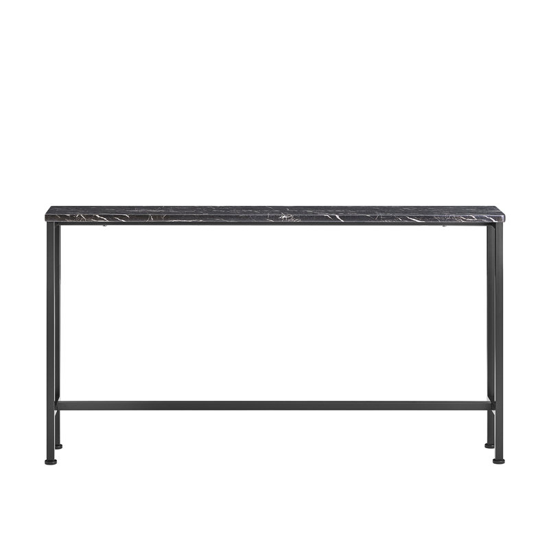 Abingt 120cm Console Table, Marble Black, 65cm H x 120cm W x 20cm D, Black