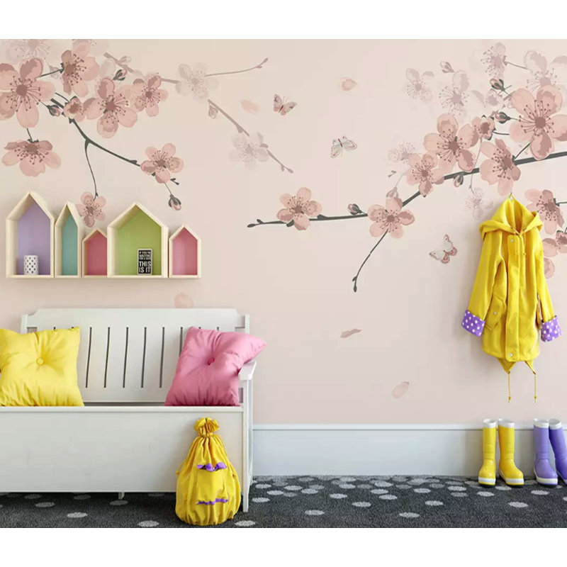 Papier peint amovible fleur de cerisier Sakura, L 9 po x l 15 po