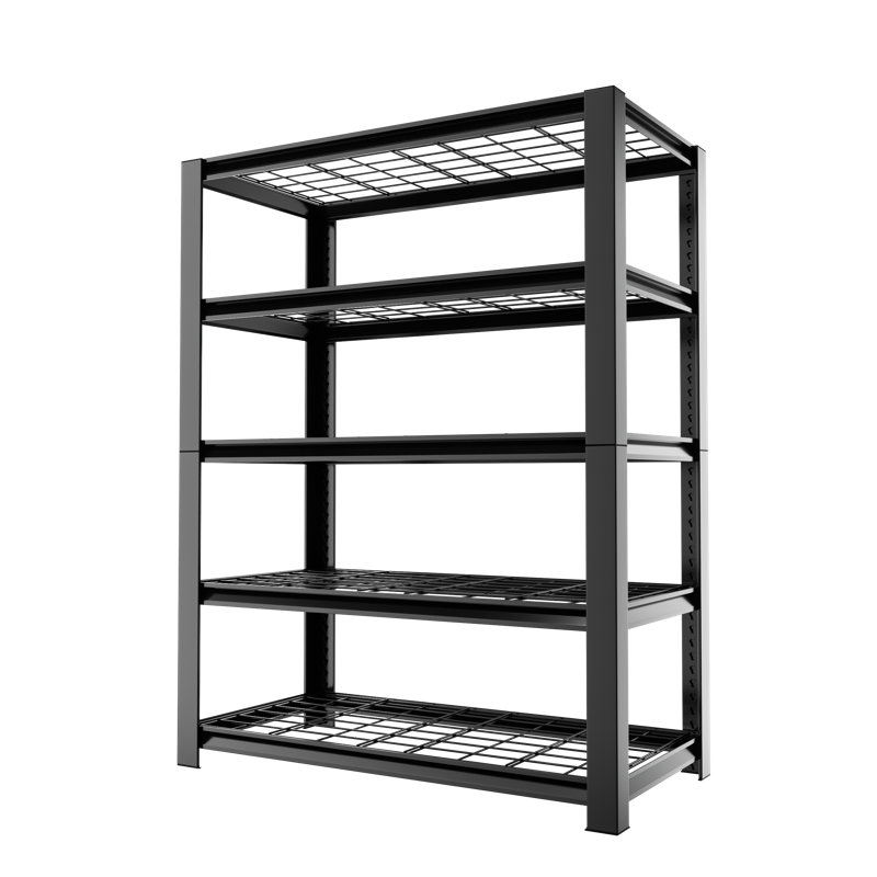 Tablettes de rangement robustes à 5 niveaux, support de rangement réglable en métal pour garage de 72 po, capacité de charge de 2450 lb pour le sous-sol, garage, H 72 po x l 35,5 po x P 16 po