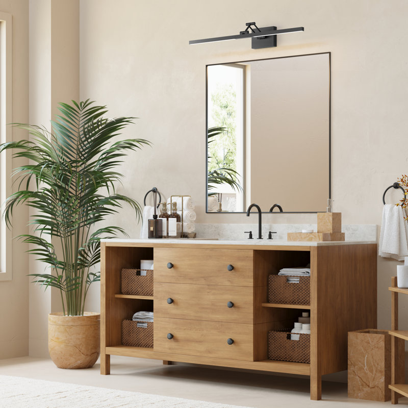 1-Light 30''Bathroom 3CCT Modern LED Vanity Light Fixture with 360° Rotatable Head & Swing Arm, Matte Black