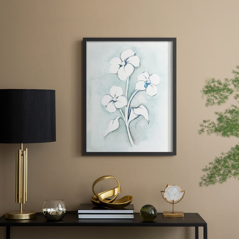 «Bohemian Blue I», reproduction encadrée - bois massif, H 30 po x l 24 po, Noir, noir, noir, noir