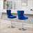 Thick Chrome Swivel Velvet Barstools, Adjustable Height