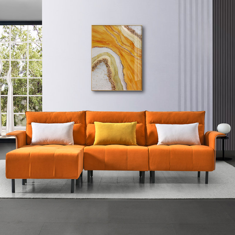 Canapé, Velours orange