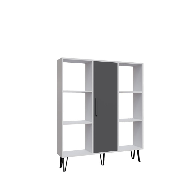 Reynaud Storage Bookcase, White/Anthracite