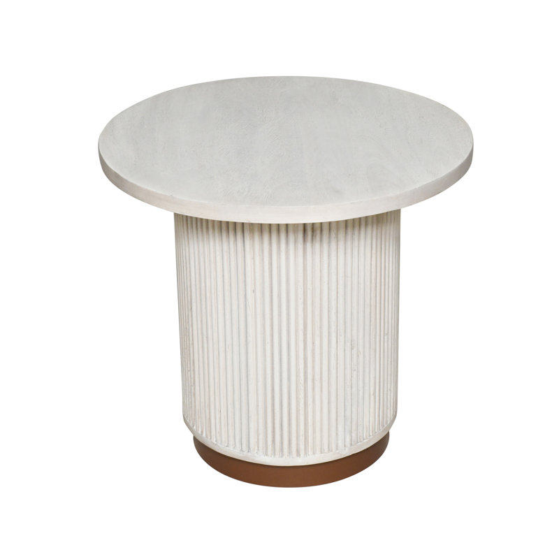 Hickmon Transitional Fluted Square Side Table