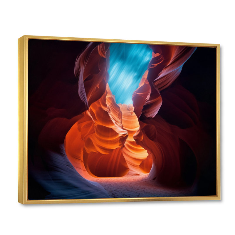 «Upper Antelope Canyon III», reproduction sur toile, Cadre flottant doré, H 12 po x l 20 po x P 1 po