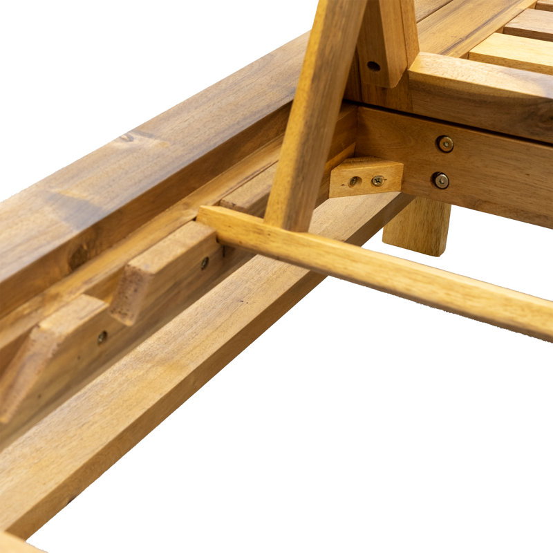 Méridiennes de patio réglables modernes en bois d'acacia pour se détendre à l'extérieur