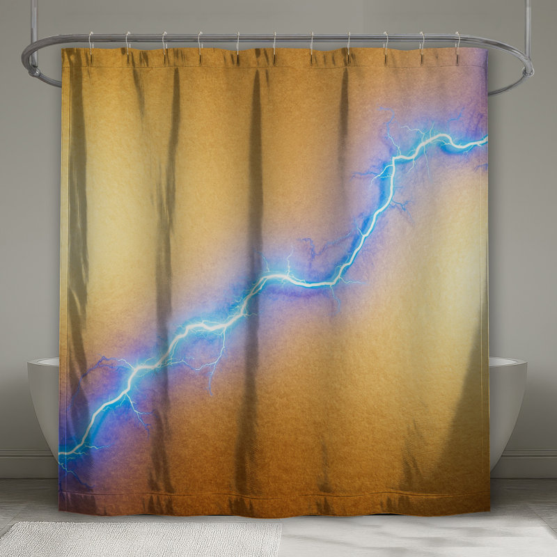 Rideau de douche bleu très long, 70in W x 72in H
