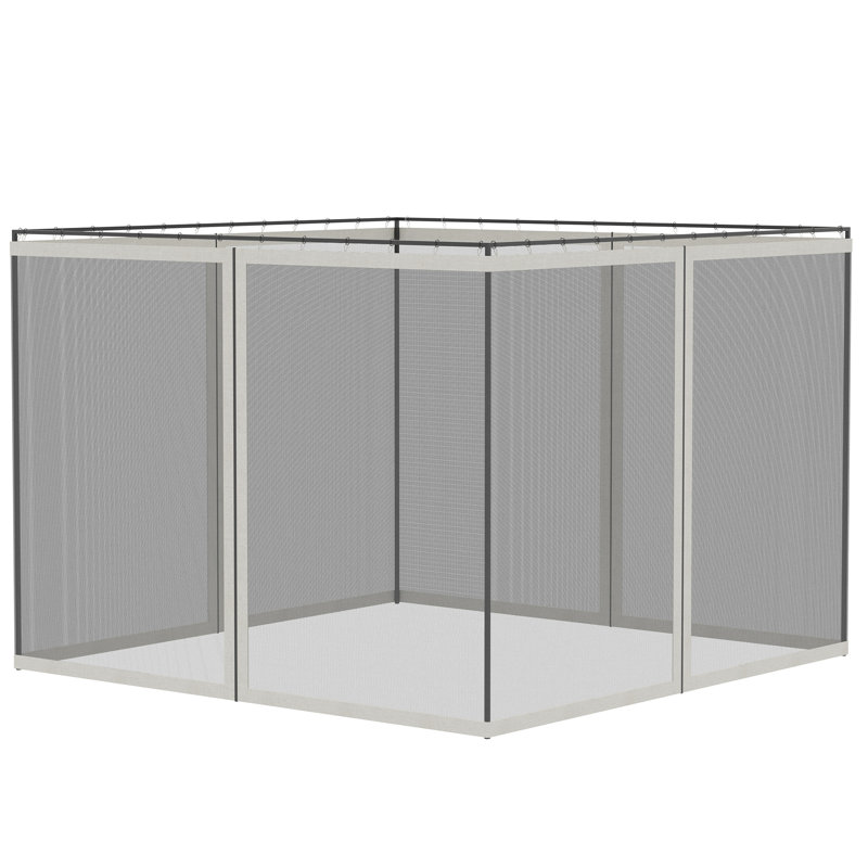 Outsunny Universal Replacement Mesh Sidewall Netting For Patio Gazebos And Canopy Tents With Zippers, (Sidewall Only)