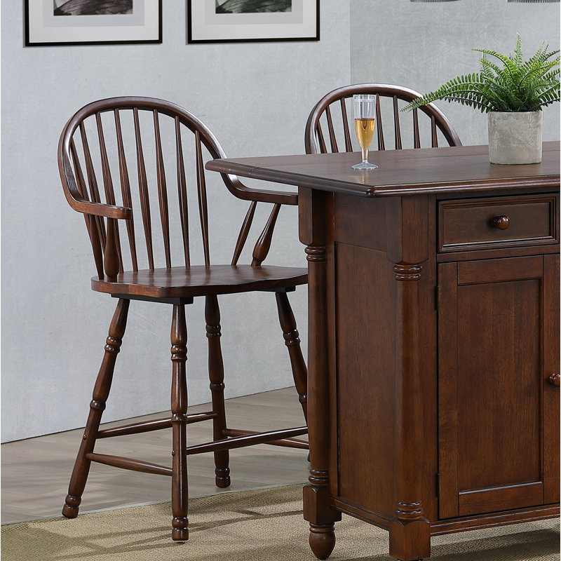 Tabouret de comptoir 24 po Chaggai, Châtaignier vieilli, Châtaignier vieilli