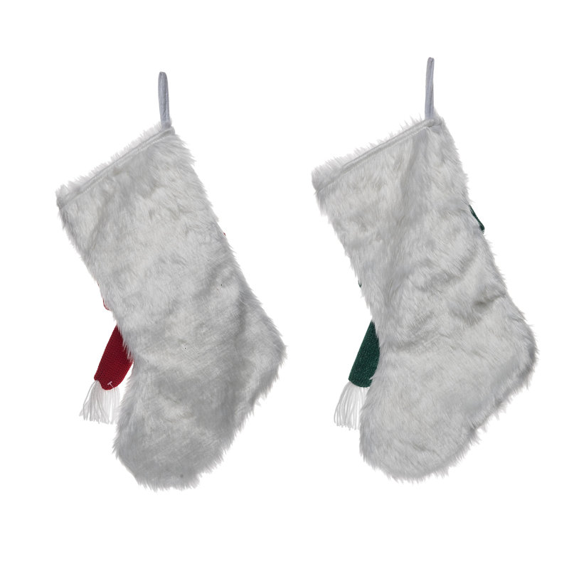  Ensemble de 2 bas de Noël en peluche bonhomme de neige