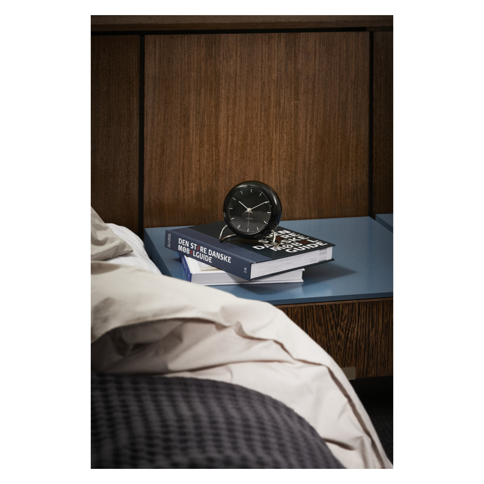 City Hall Analog Electric Alarm Tabletop Clock, Black/Silver