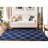 Rodgers Hand Woven Flat Weave Wool/Cotton Geometric Rug in Blue/Ivory-602328412