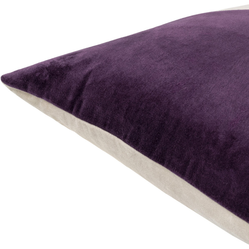 Coussin en coton Denny Edgar, Duvet, H 22 po x l 22 po, Mauve