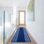 Tapis de couloir à motif géométrique bleu-1676344934