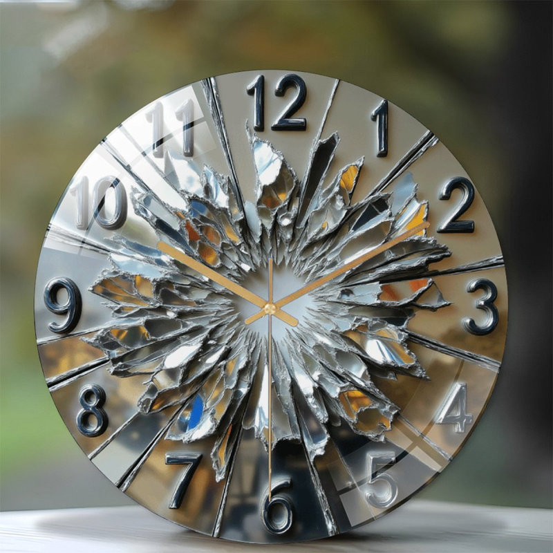 Horloge murale miroitante en miroir